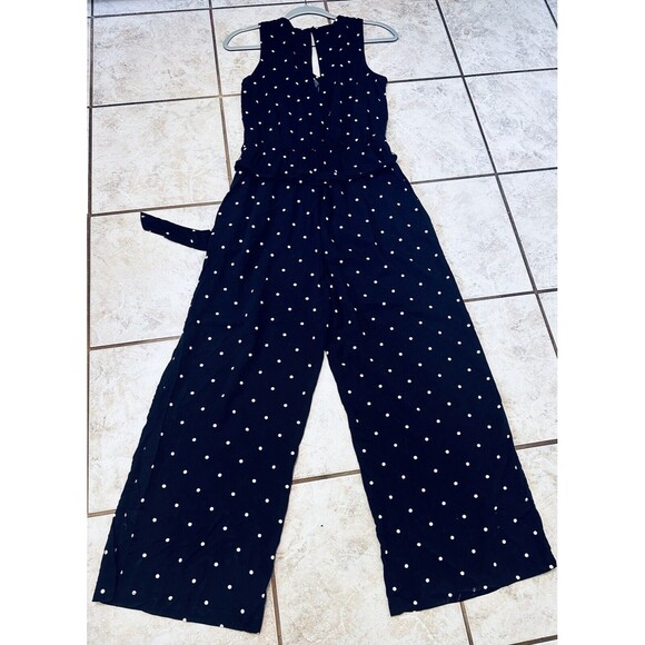 NWT Old Navy Size S Polka Dot Wide Leg Jumpsuit Pockets Boho Contemporary - Picture 1 of 11